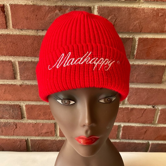 Madhappy Red 100% Wool Knit Cuffed Logo  Beanie O/S NWOT main image 8